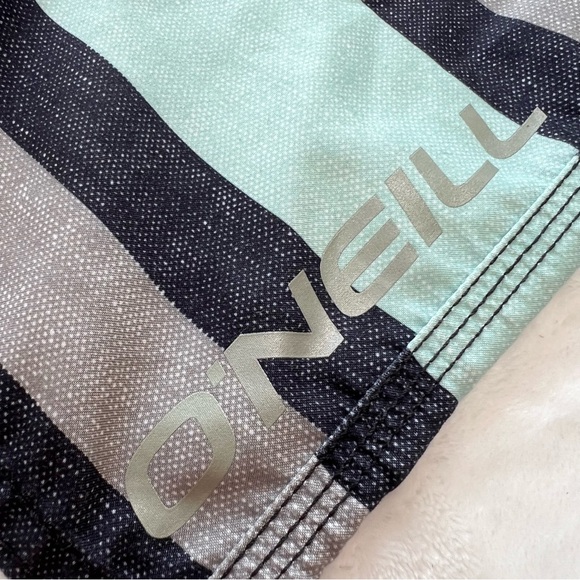 O’NEILL Board Shorts Cargo Side Pocket Swim Gradient Striped Gray Blue Men’s 40 - Picture 3 of 17